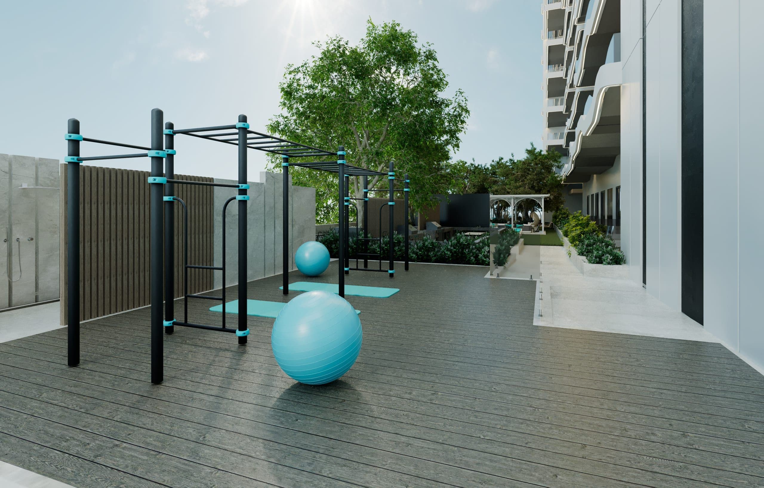 Infinity pool amenity deck